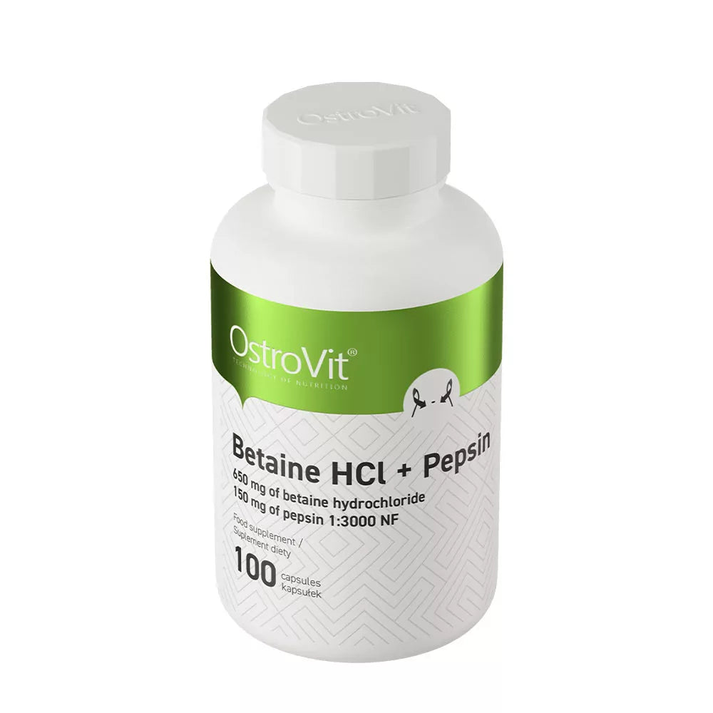 OstroVit Betaine HCL + Pepsin (100 Capsules)