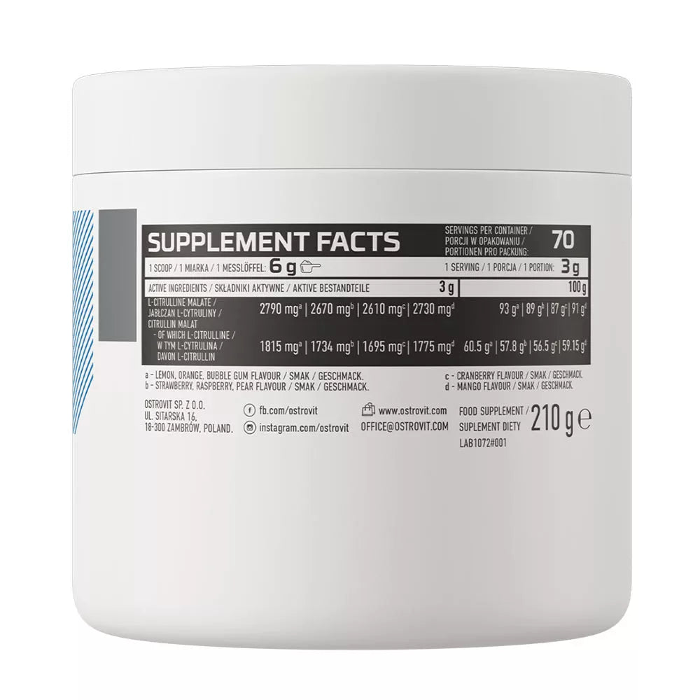 OstroVit Citrulline Powder (210 g, Orange)