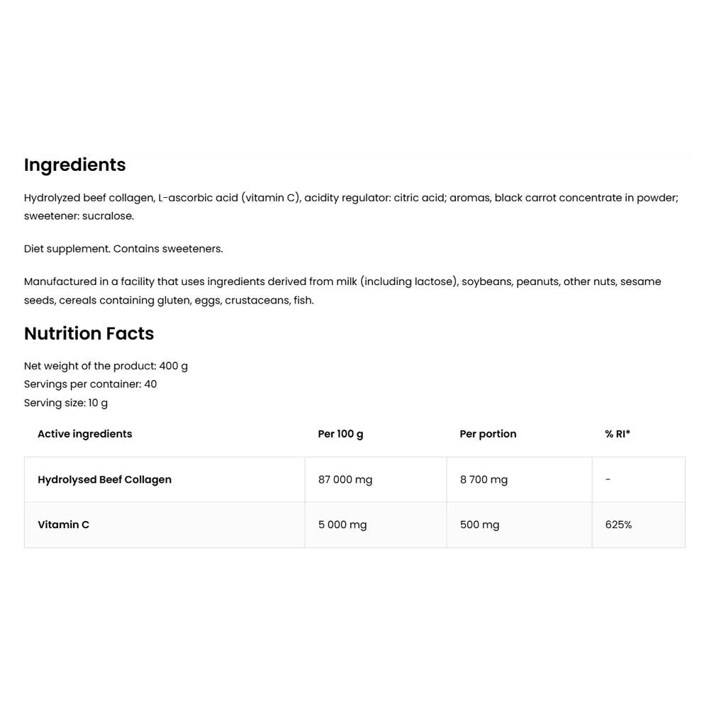 OstroVit Collagen + Vitamin C (400 g, Blackcurrant)