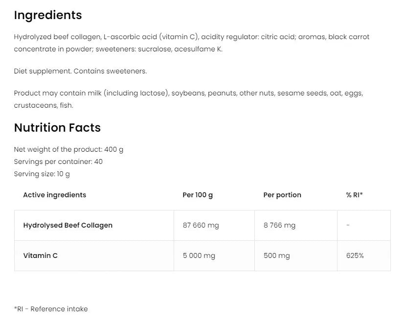OstroVit Collagen + Vitamin C (400 g, Cola & Rum)