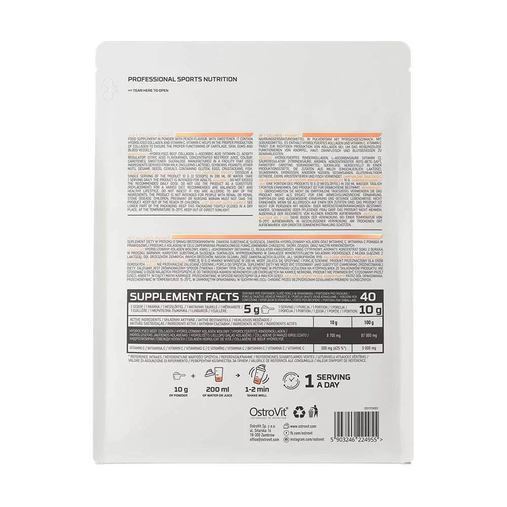 OstroVit Collagen + Vitamin C (400 g, Peach)