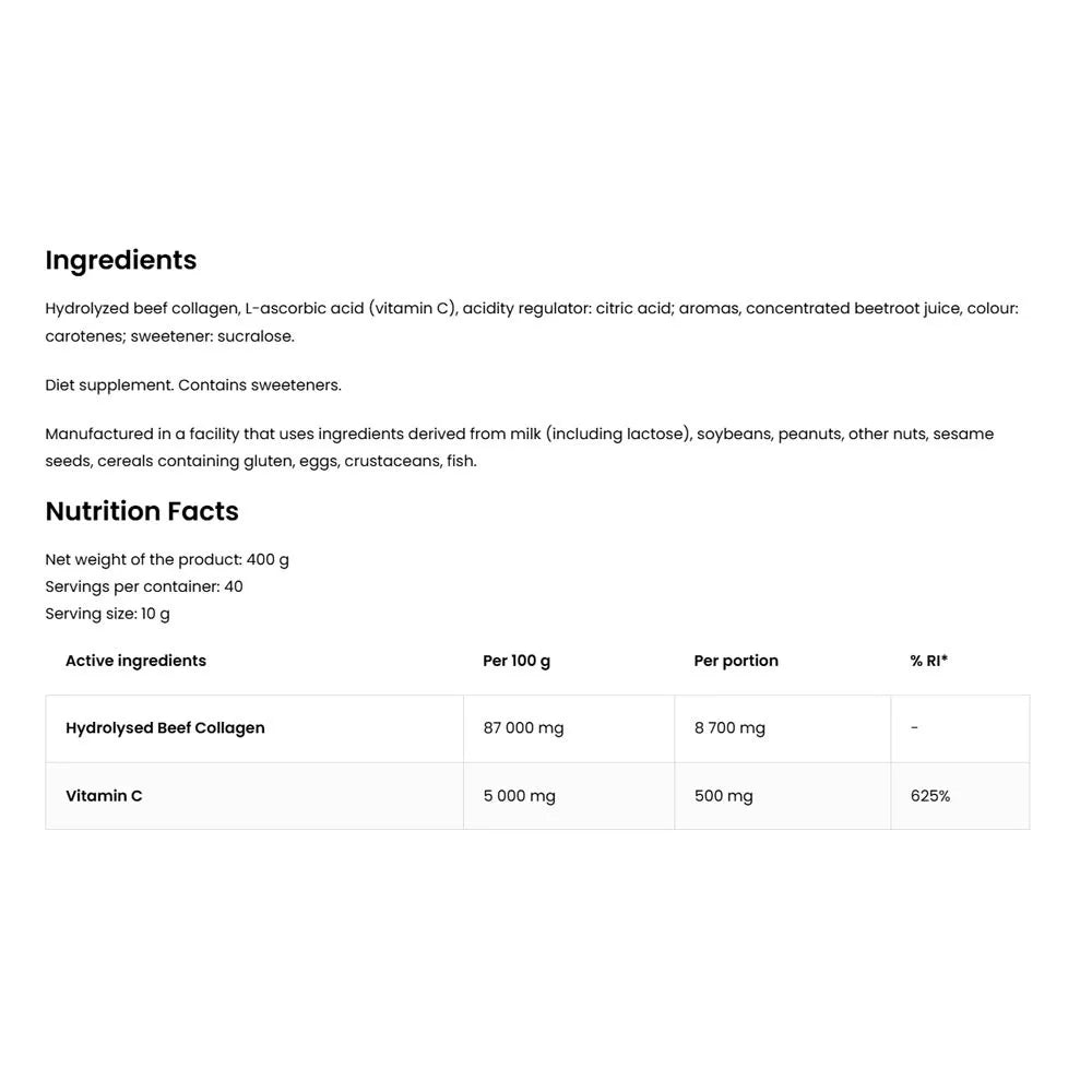 OstroVit Collagen + Vitamin C (400 g, Peach)