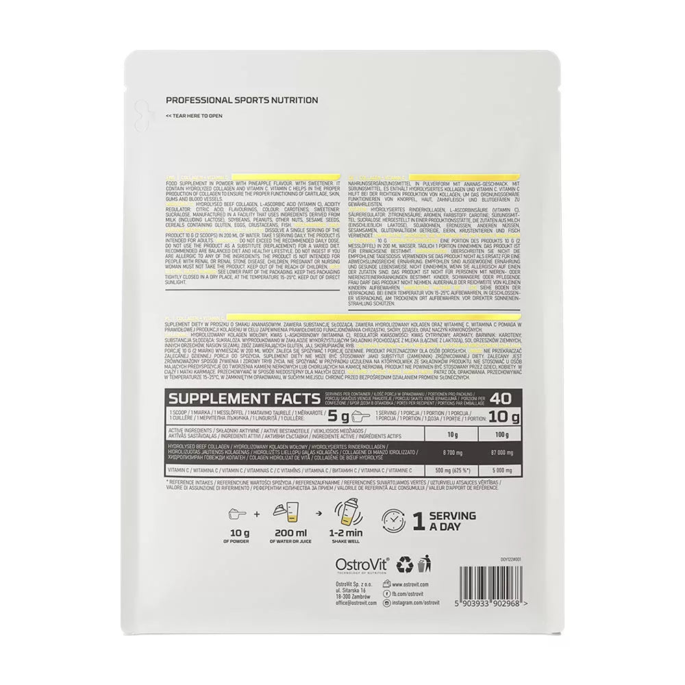 OstroVit Collagen + Vitamin C (400 g, Pineapple)