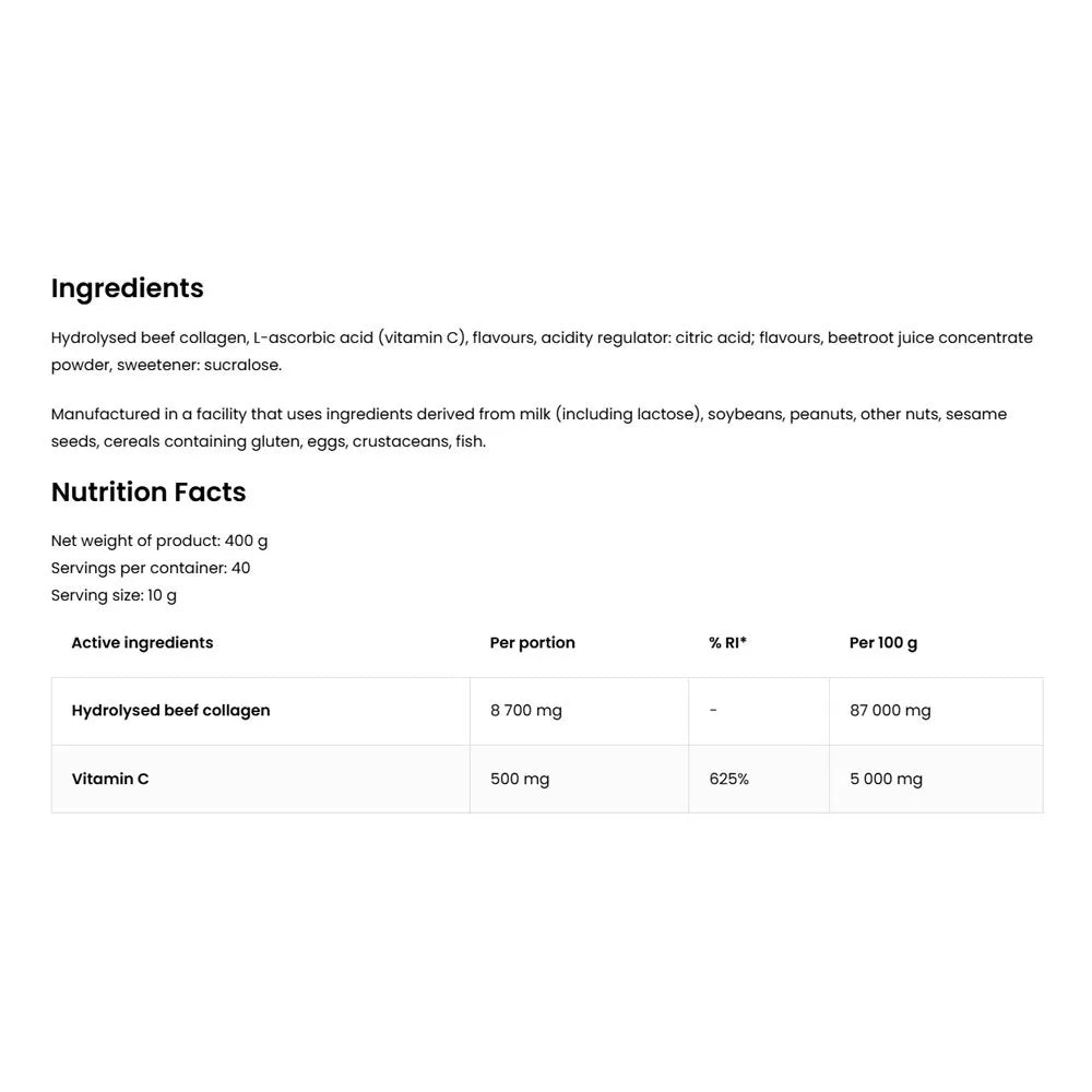 OstroVit Collagen + Vitamin C (400 g, Raspberry Lemonade with Mint)