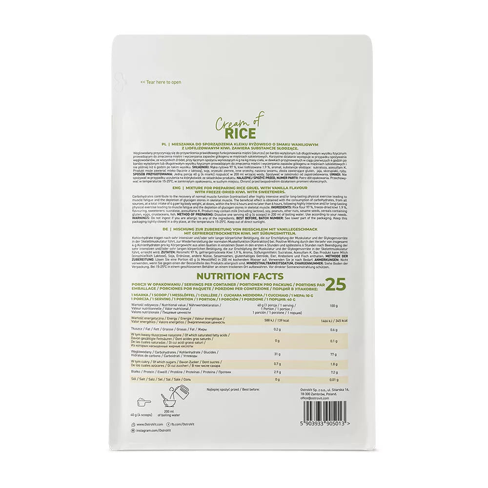OstroVit Cream of Rice (1000 g, Creamy Vanilla with Kiwi)