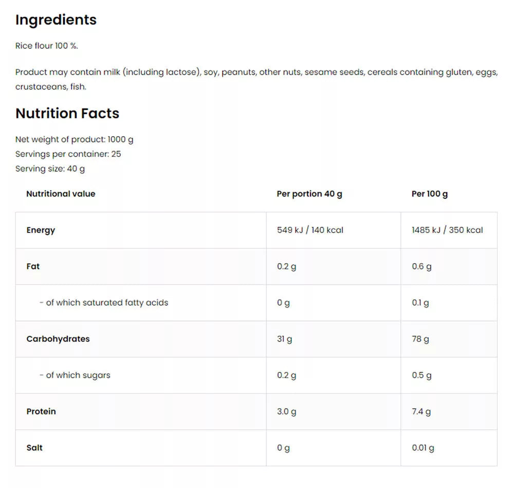 OstroVit Cream of Rice (1000 g, Natural)