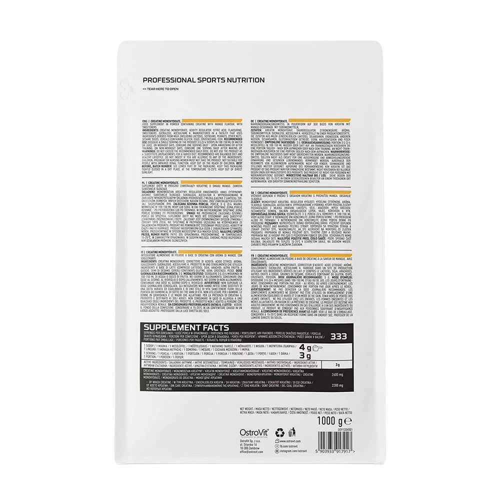OstroVit Creatine Monohydrate (1000 g, Mango)