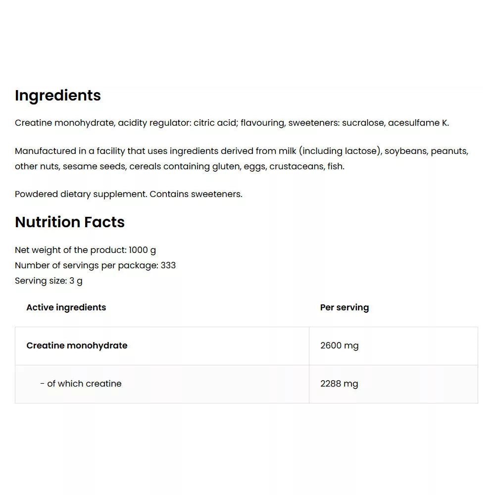 OstroVit Creatine Monohydrate (1000 g, Watermelon)