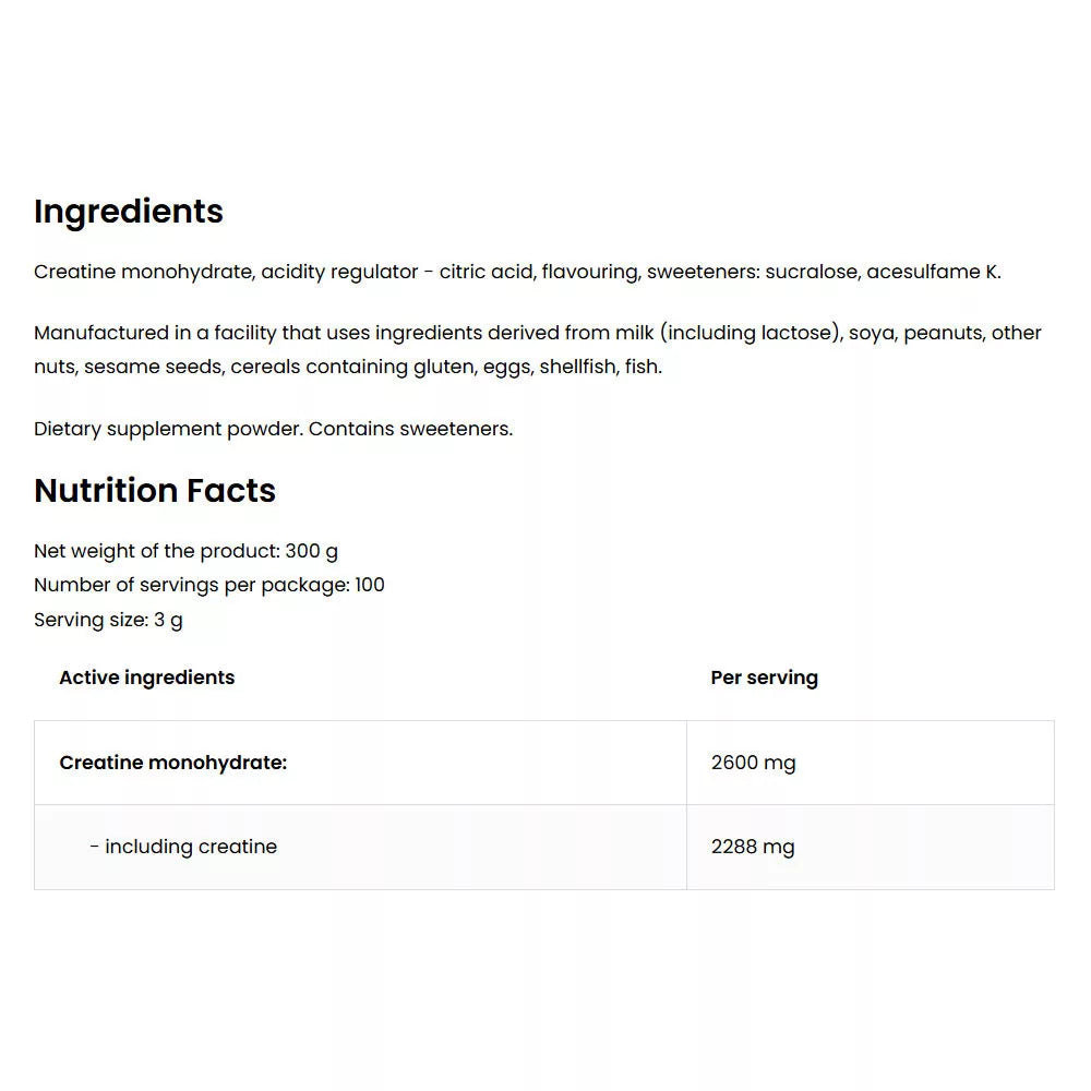 OstroVit Creatine Monohydrate (300 g, Cherry)