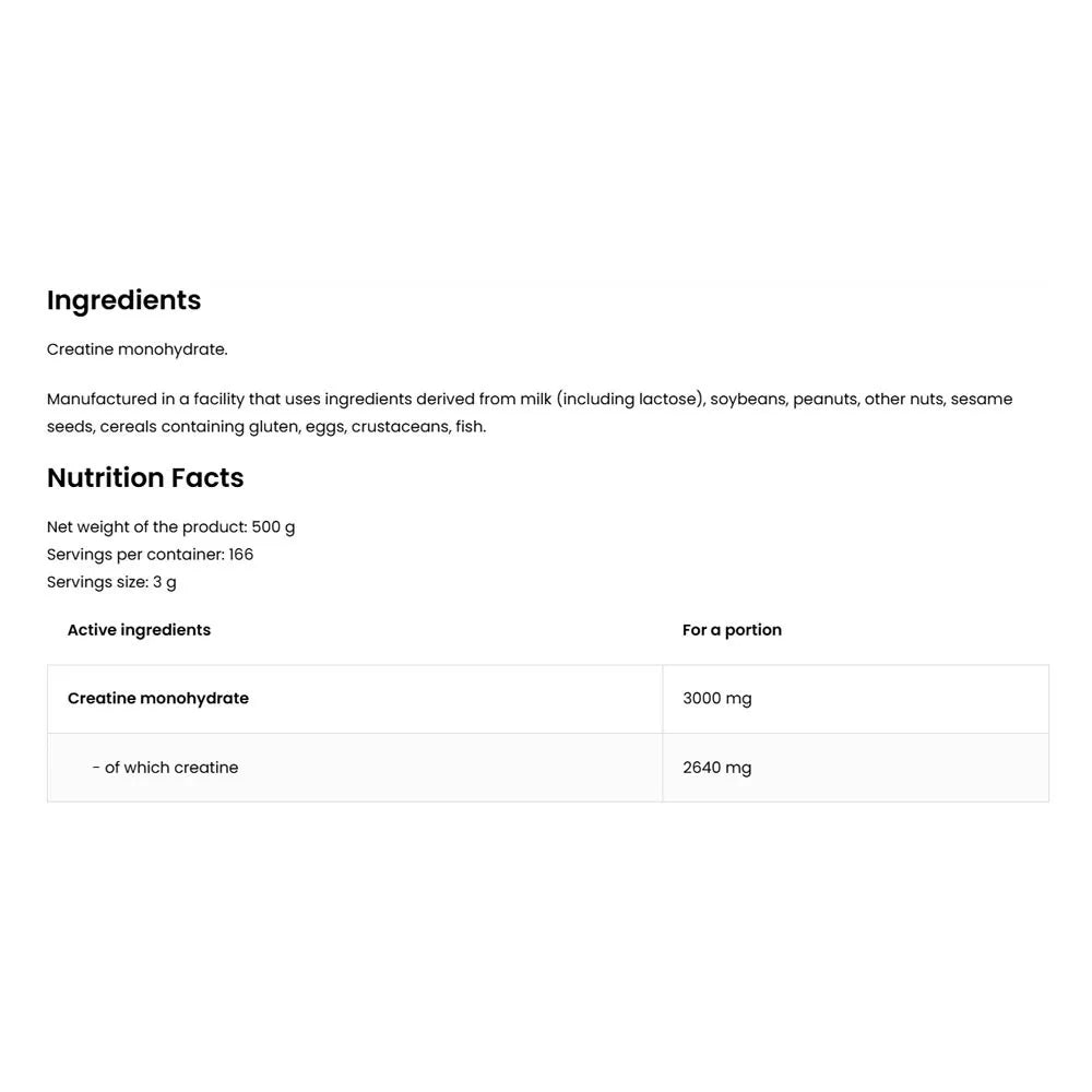 OstroVit Creatine Monohydrate (500 g, Natural)