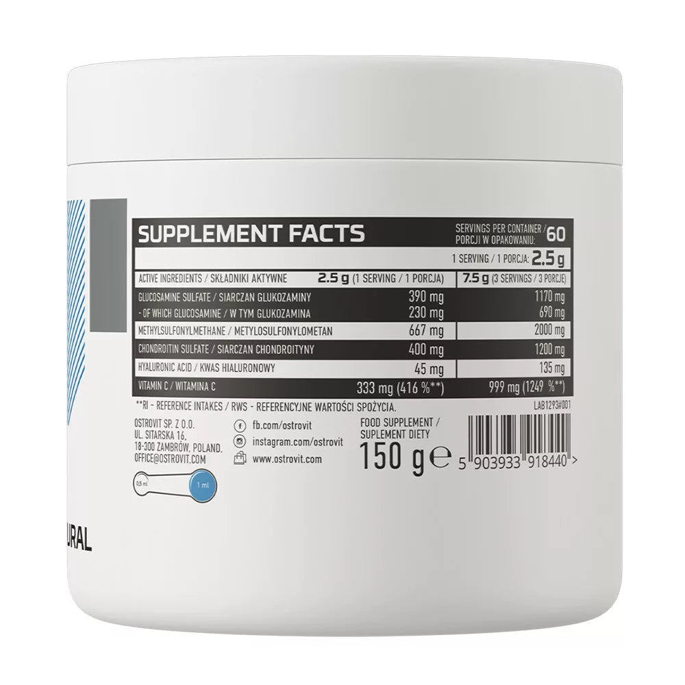OstroVit Glucosamine + MSM + Chondroitin Powder (150 g, Natural)