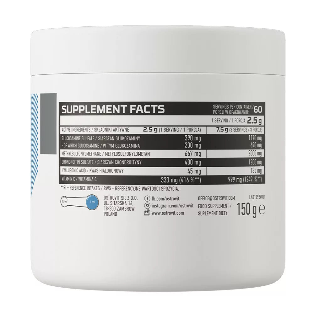 OstroVit Glucosamine + MSM + Chondroitin Powder (150 g, Raspberry)