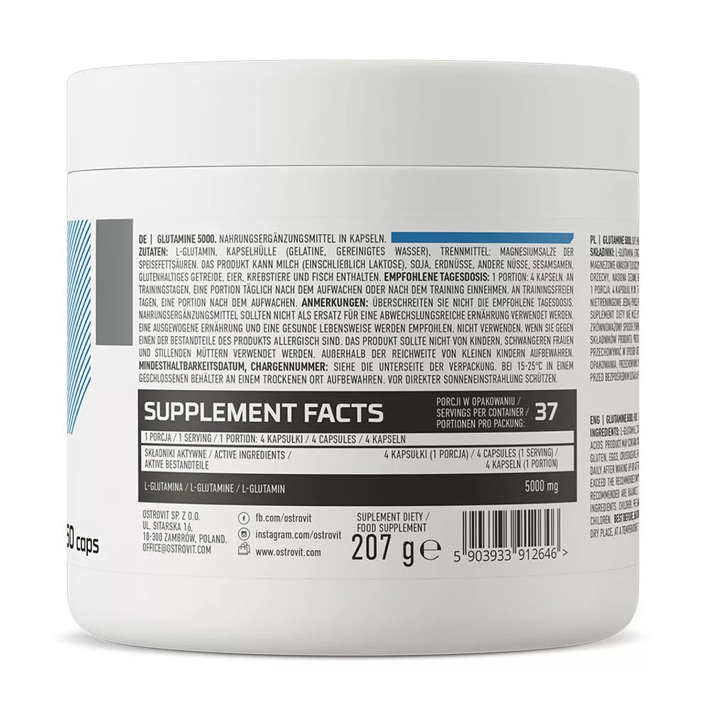 OstroVit Glutamine 5000 mg (150 Capsules)