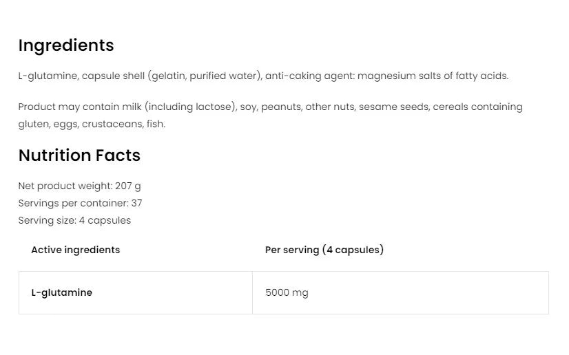 OstroVit Glutamine 5000 mg (150 Capsules)