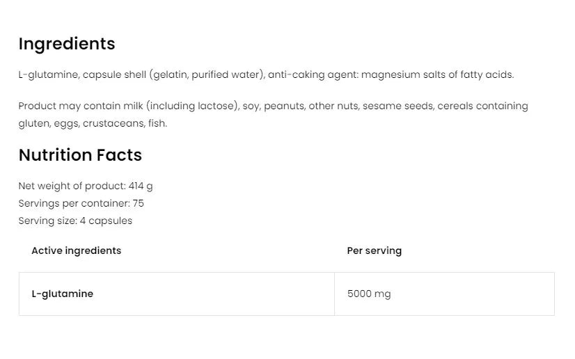 OstroVit Glutamine 5000 mg (300 Capsules)