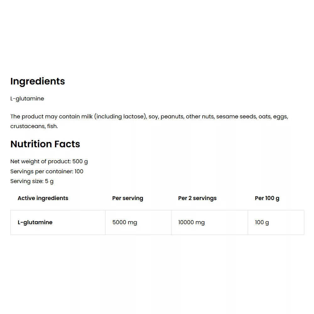 OstroVit Glutamine Powder (500 g, Natural)