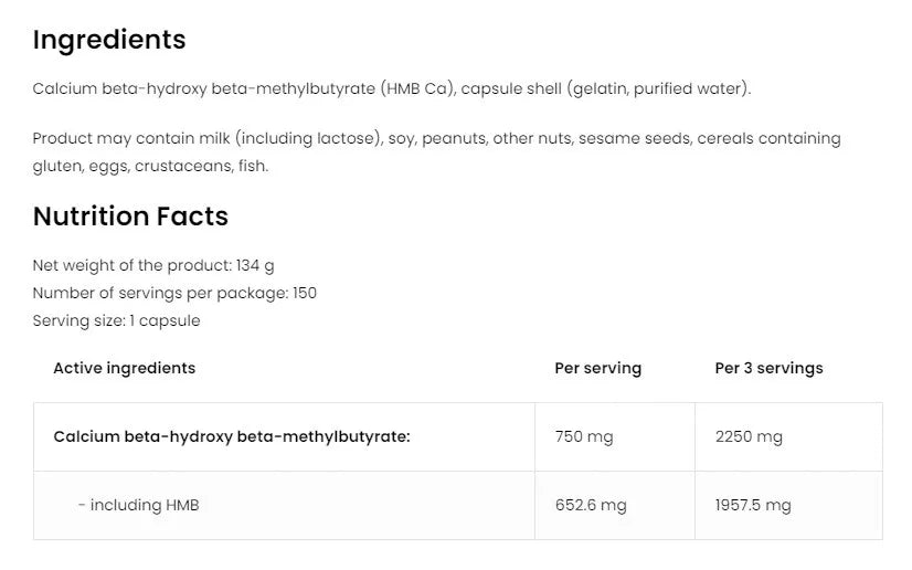 OstroVit HMB 2250 mg (150 Capsules)