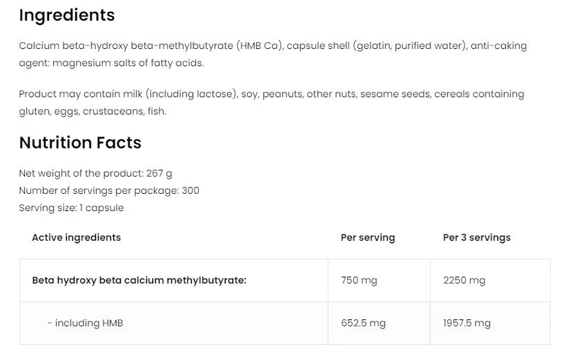 OstroVit HMB 2250 mg (300 Capsules)
