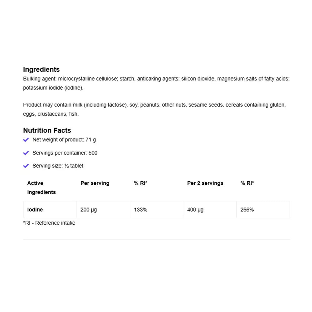 OstroVit Iodine Potassium Iodine (250 Tablets)