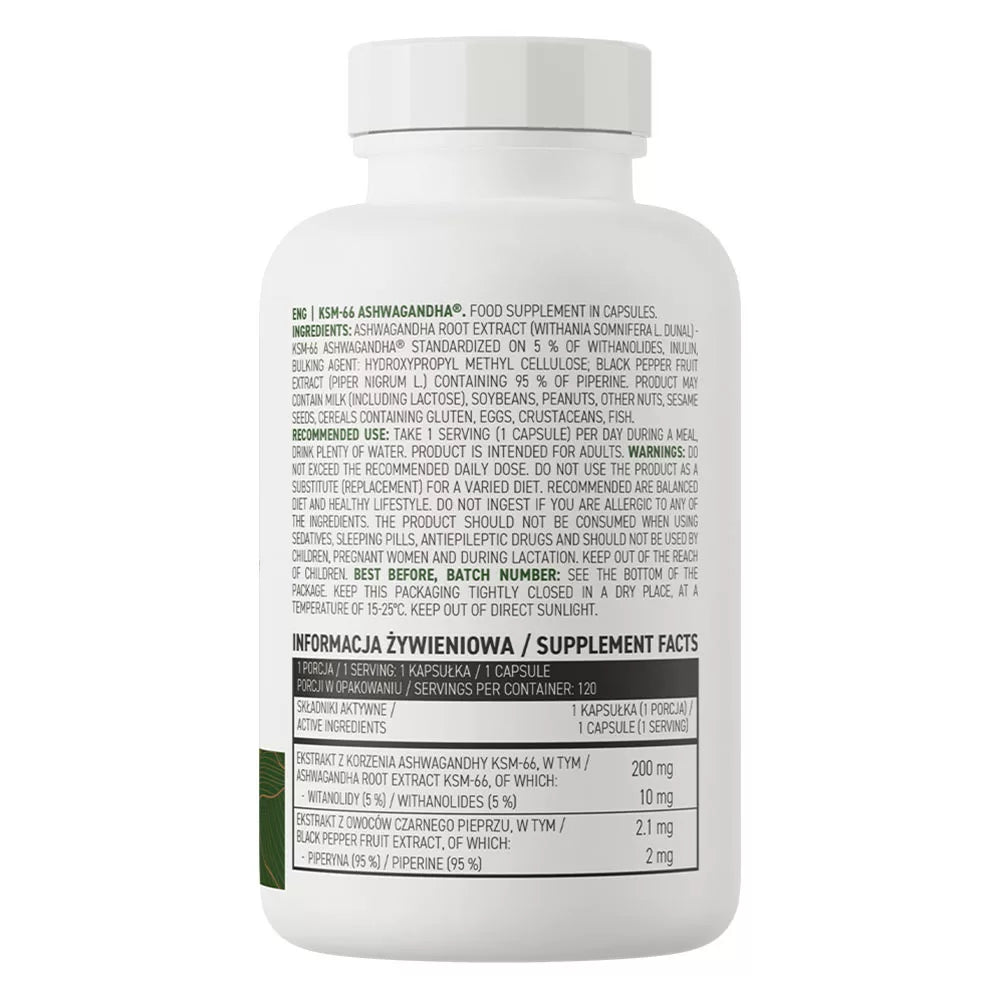 OstroVit KSM-66 Ashwagandha® Vege (120 Capsules)