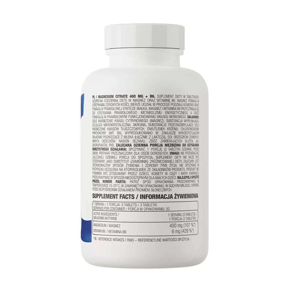 OstroVit Magnesium Citrate 400 mg + B6 (90 Tablets)