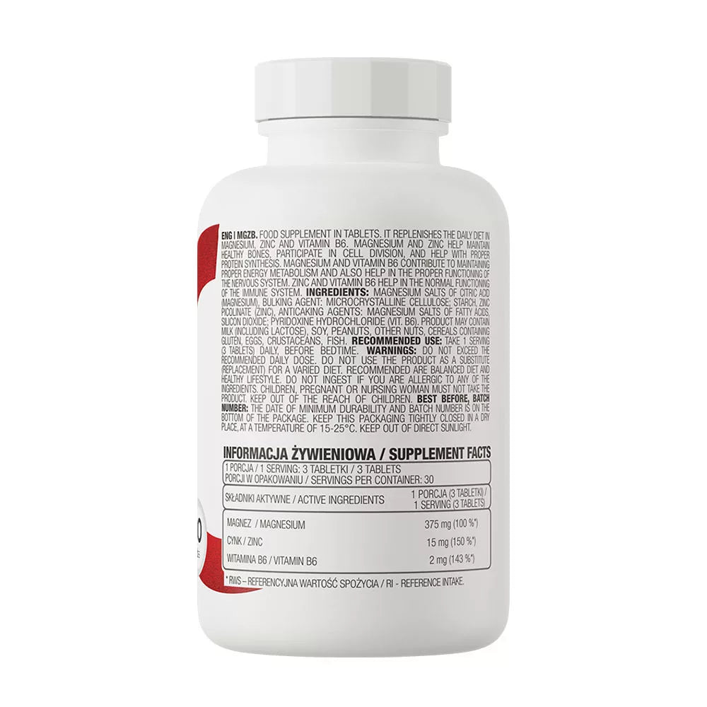 OstroVit MgZB - Magnesium, Zinc and Vitamin B6 (90 Tablets)