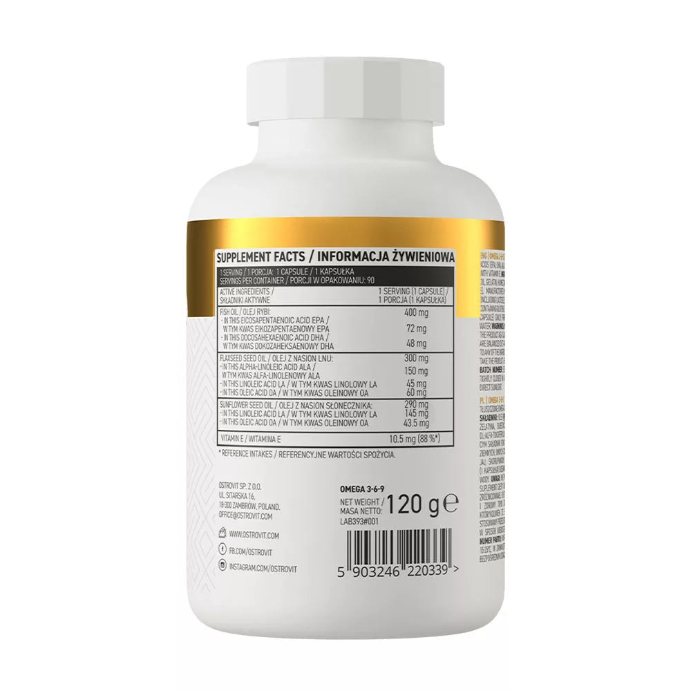 OstroVit Omega 3-6-9 (90 Capsules)