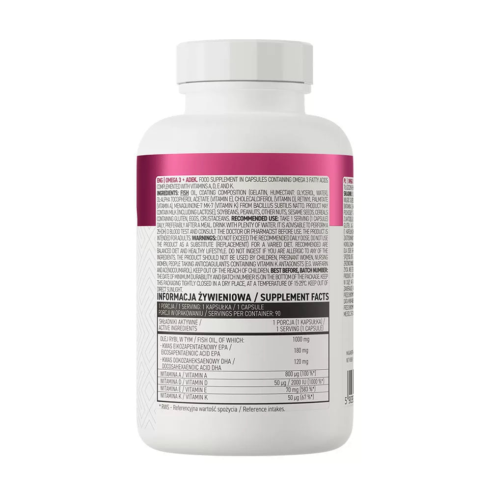 OstroVit Omega 3 + ADEK (90 Capsules)
