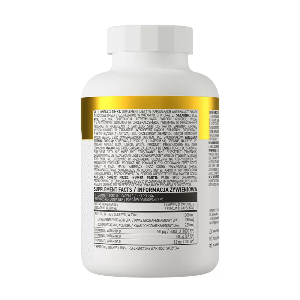 OstroVit Omega 3 D3 + K2 (90 Capsules)