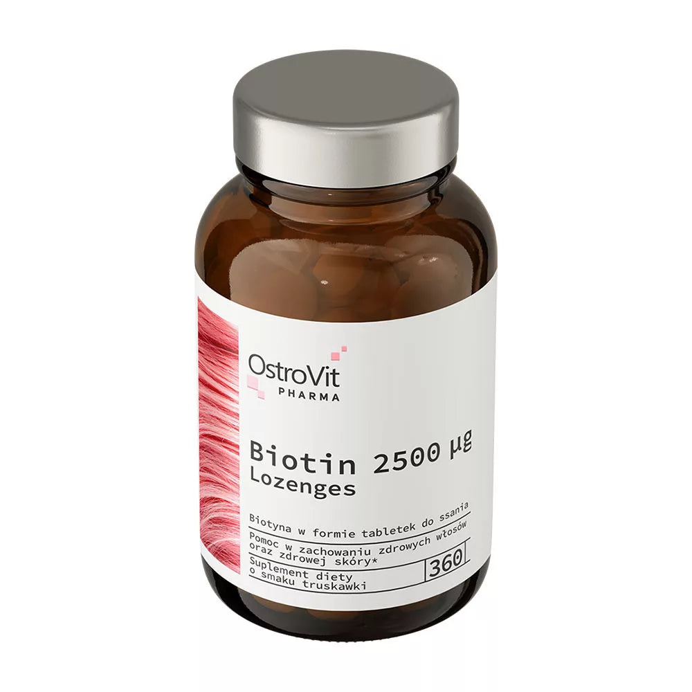 OstroVit Pharma Biotin 2500 mcg lozenges (360 Lozenges, Strawberry)