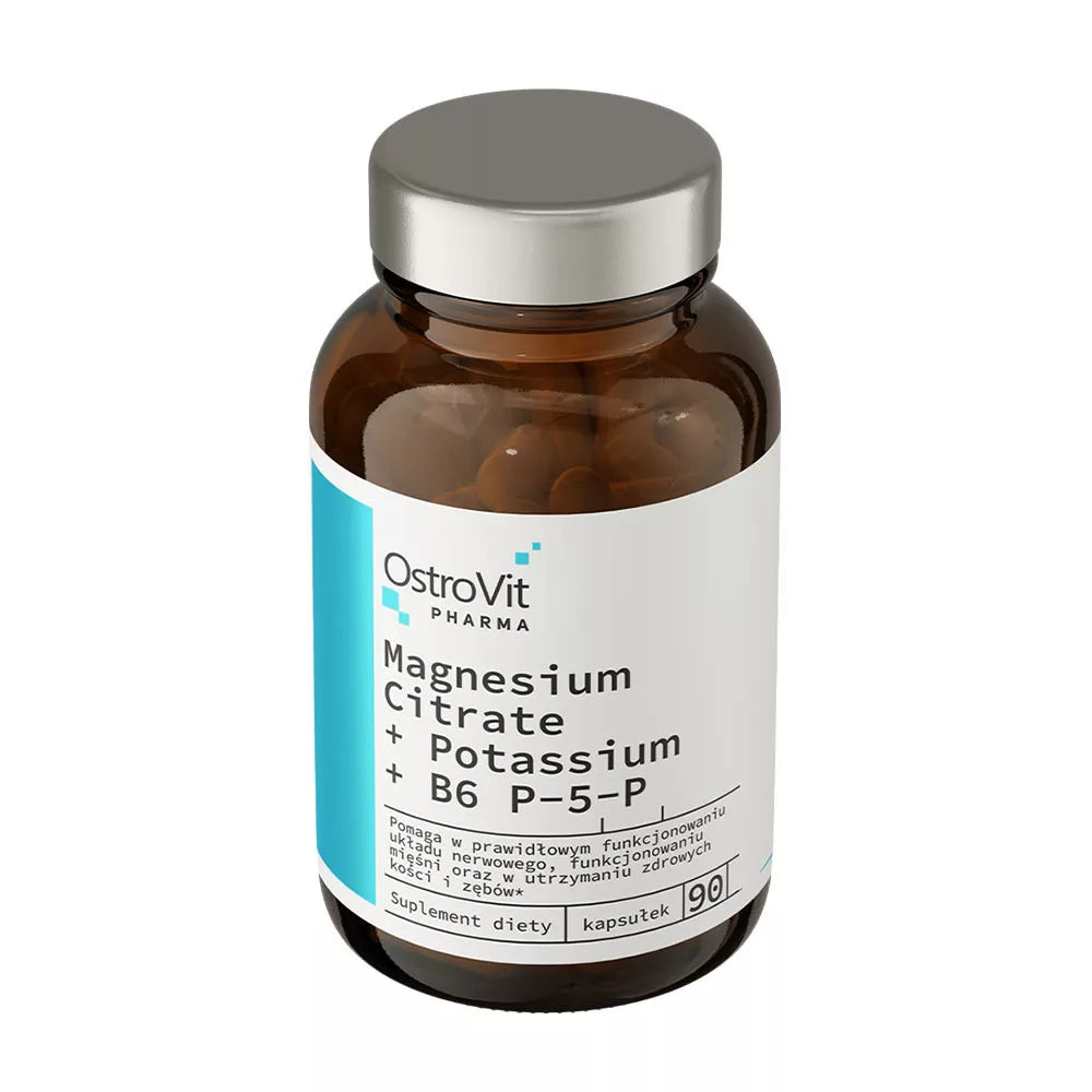 OstroVit Pharma Magnesium Citrate + Potassium + B6 P-5-P (90 Capsules)