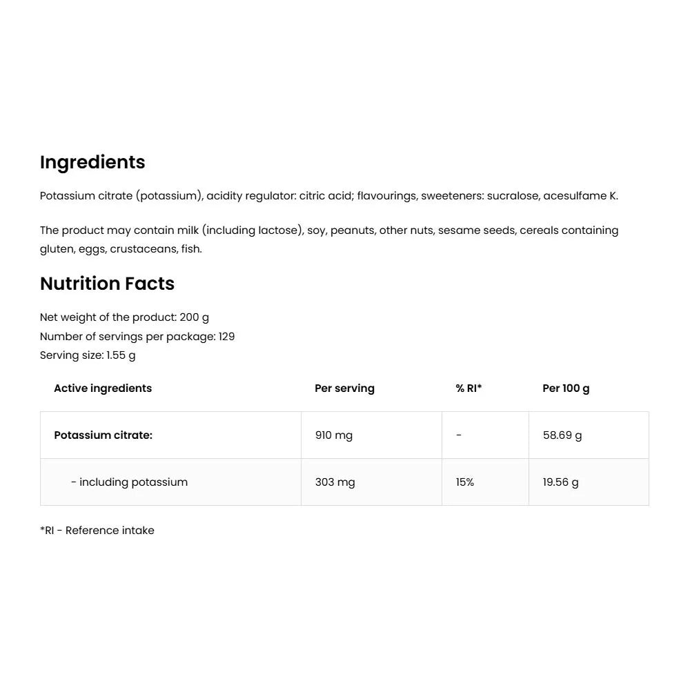 OstroVit Potassium Citrate 200 g Lemon Lime (200 g)