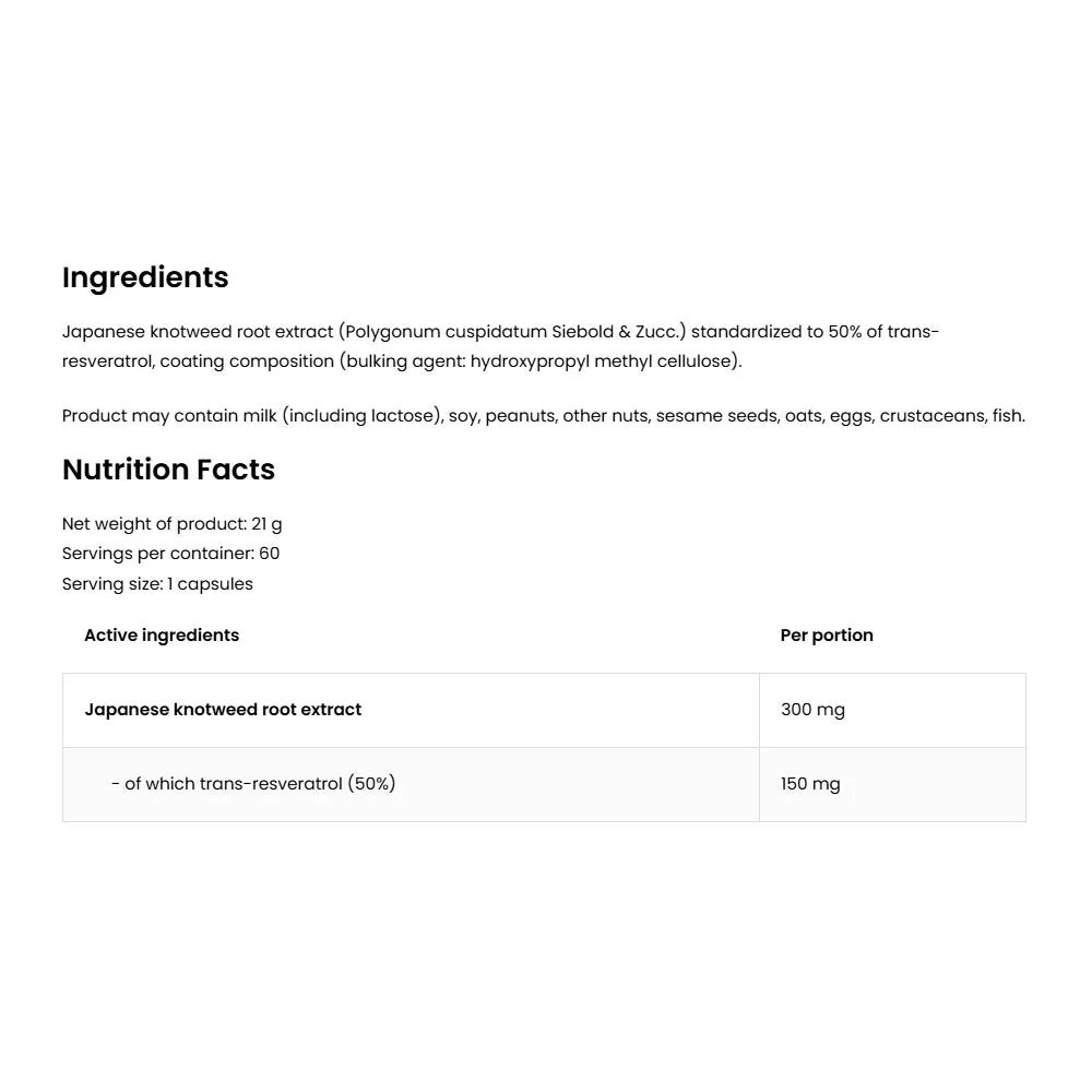 OstroVit Resveratrol VEGE (60 Veg Capsules)