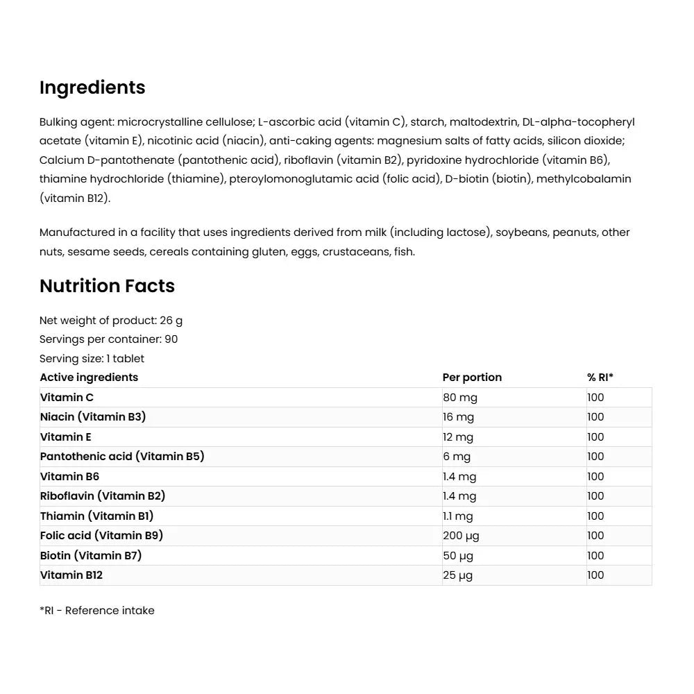 OstroVit Vitamin B Complex (90 Tablets)