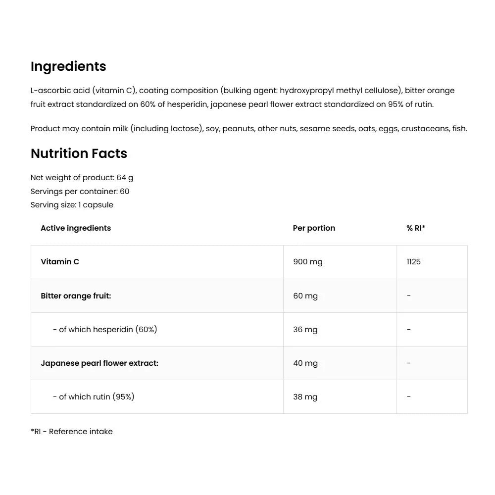 OstroVit Vitamin C + Hesperidin + Rutin (60 Capsules)