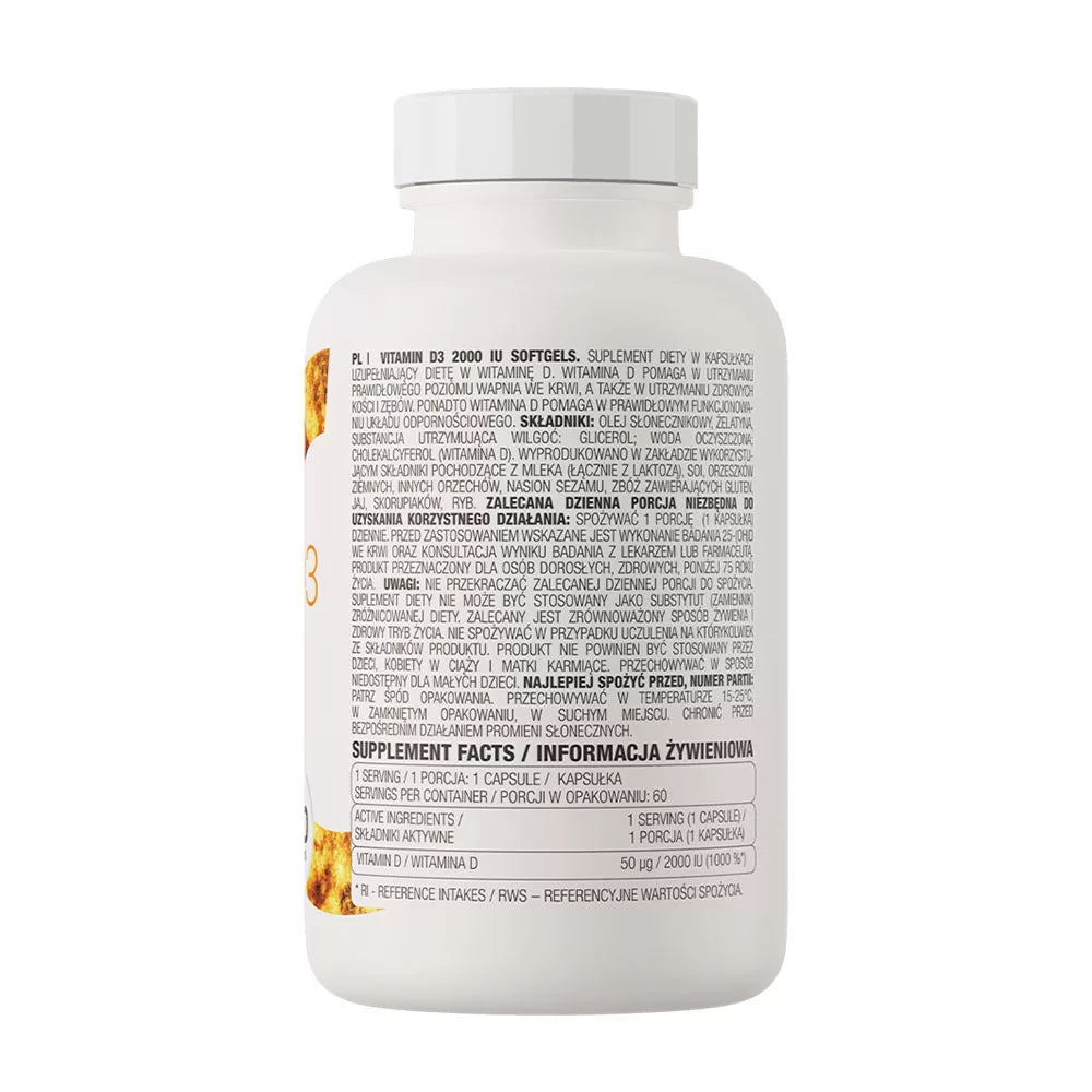 OstroVit Vitamin D3 2000 IU (60 Softgels)