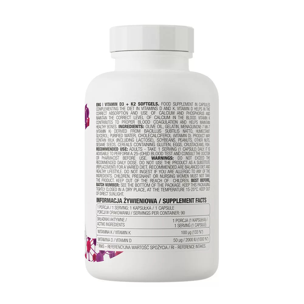OstroVit Vitamin D3 + K2 (90 Capsules)