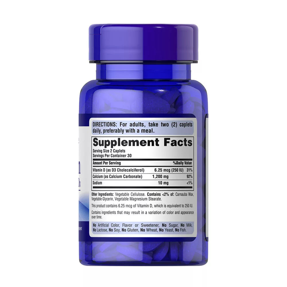 Puritan's Pride Calcium 600 + Vitamin D3 (60 Caplets)