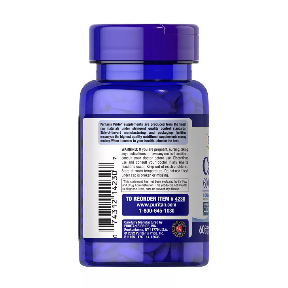 Puritan's Pride Calcium 600 + Vitamin D3 (60 Caplets)