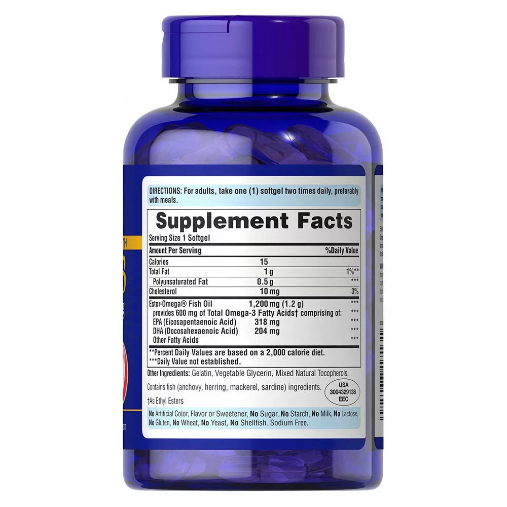 Puritan's Pride Double Strength Omega-3 Fish Oil (90 Softgels)