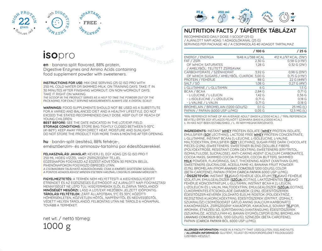 Nutriversum Iso Pro (1000 g, Banana Split)