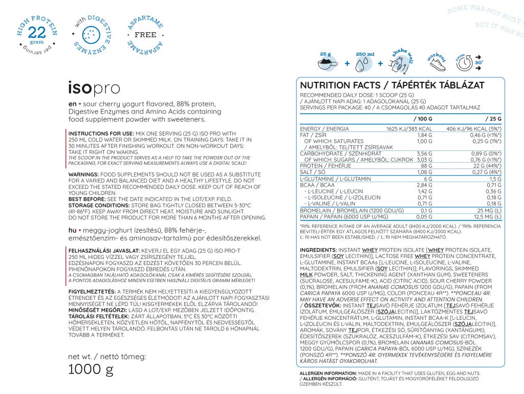 Nutriversum Iso Pro (1000 g, Sour Cherry Yogurt)