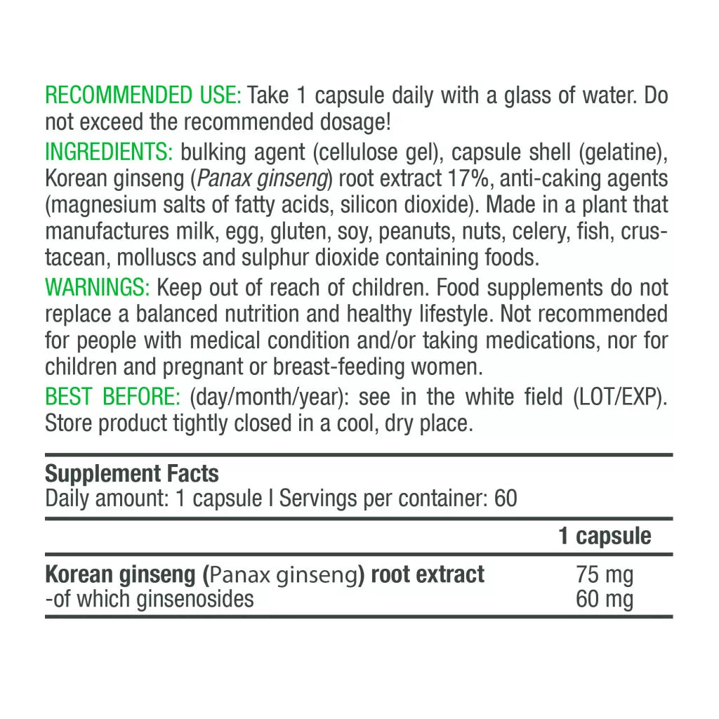 BioTechUSA Panax Ginseng (60 Capsules)