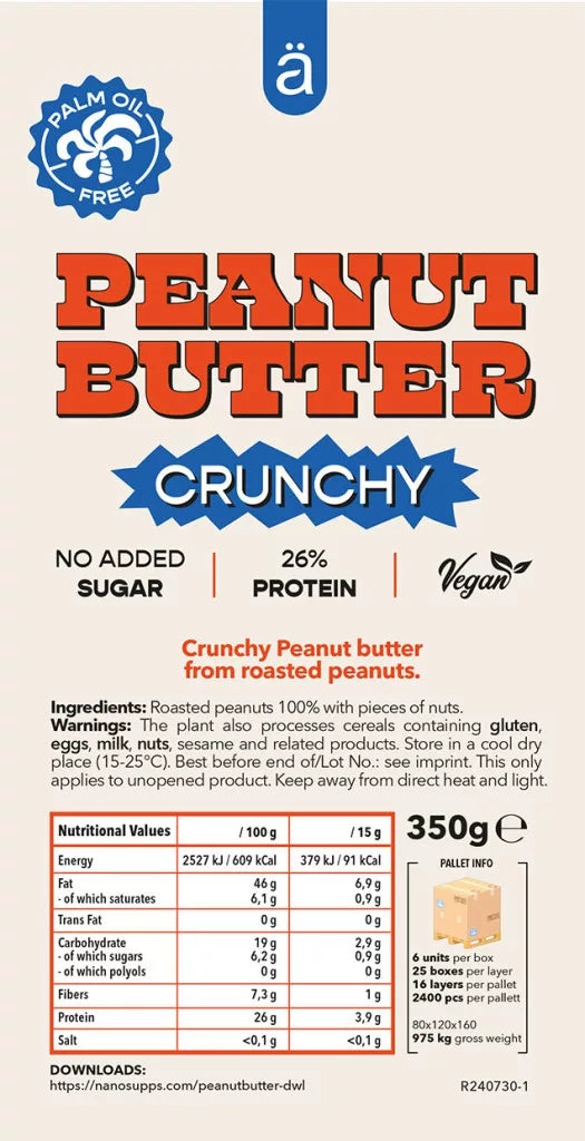 Nanosupps Peanut Butter (350 g, Crunchy)