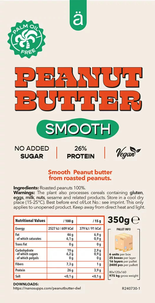 Nanosupps Peanut Butter (350 g, Smooth)