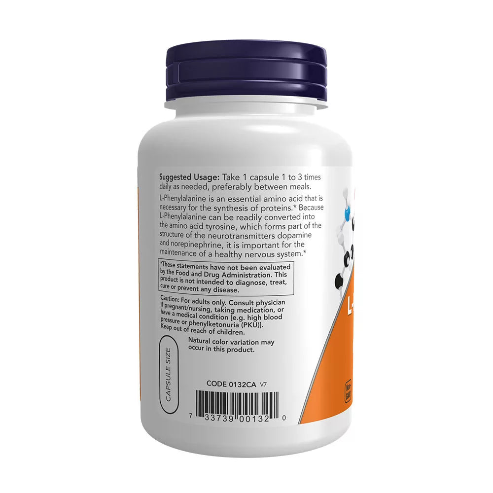Now Foods Phenylalanine 500 mg (120 Veg Capsules)