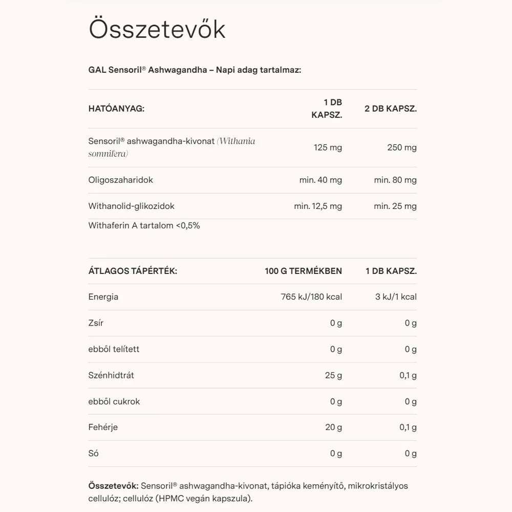 GAL Sensoril® Ashwagandha (60 Capsules)