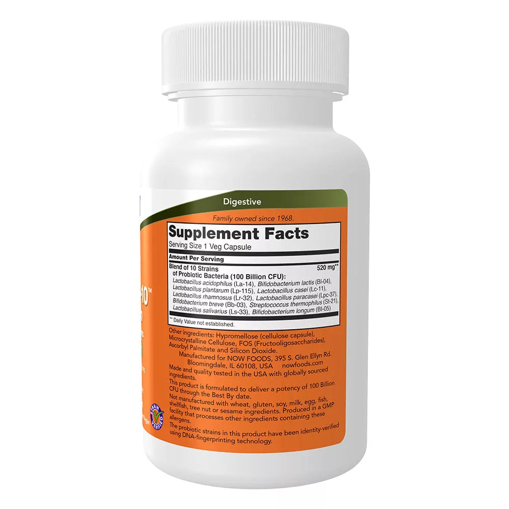 Now Foods Probiotic-10 100 Billion (60 Veg Capsules)