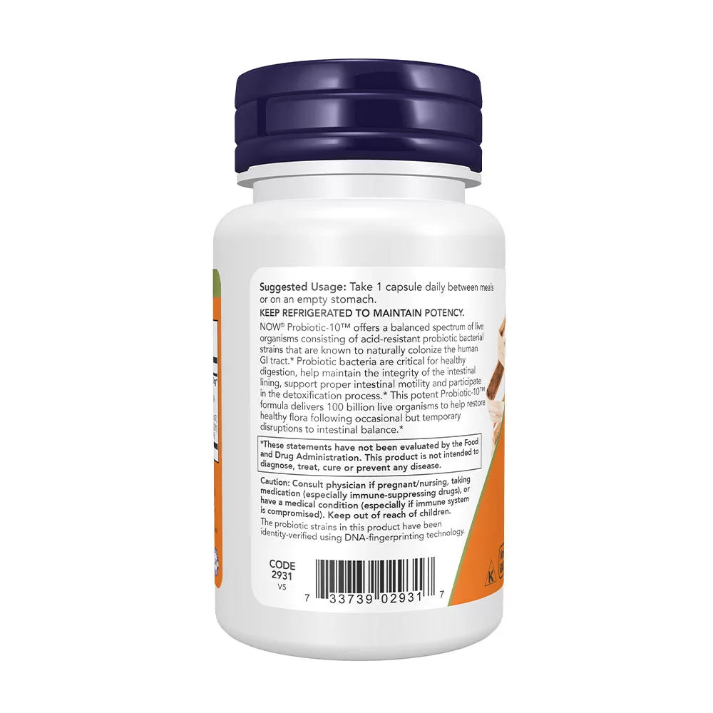 Now Foods Probiotic-10 100 Billion (30 Veg Capsules)
