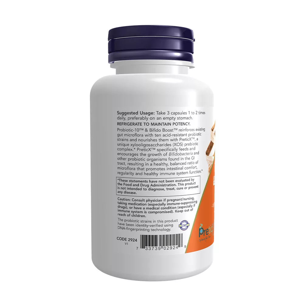 Now Foods Probiotic-10 & Bifido Boost (90 Veg Capsules)
